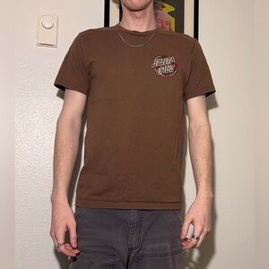 Santa Cruz Skateboards Brown Short Sleeve Logo Tee